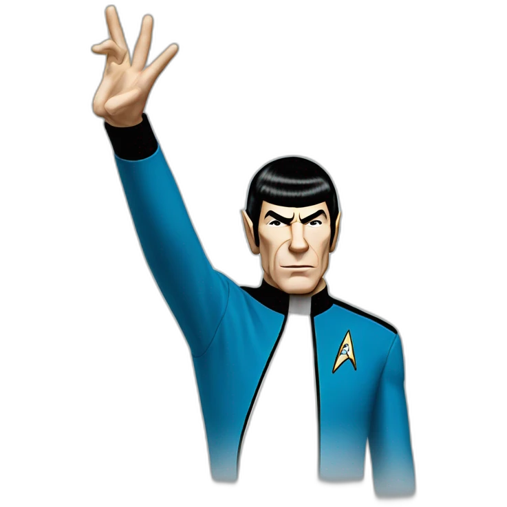 Spock with the Vulcan salute with Starfleet blue uniform (Star Trek) emoji