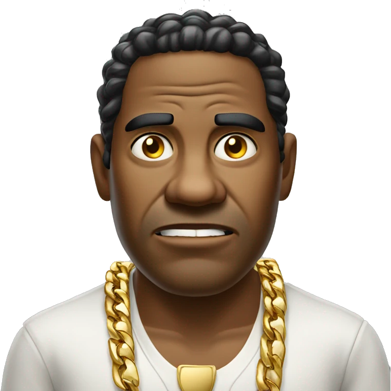 angry cuban man wearing  gold jewlery emoji