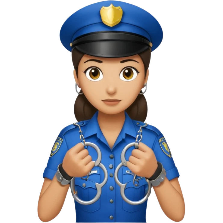 police woman with hand cuffs emoji