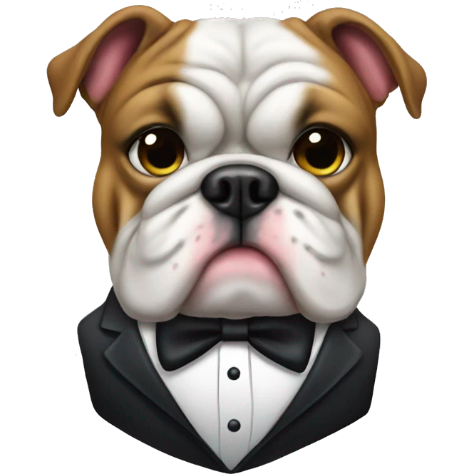 Bulldog wearing a tuxedo emoji
