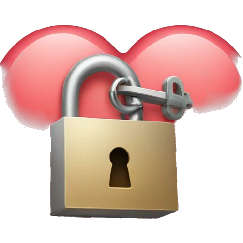 Heart with lock on it  emoji