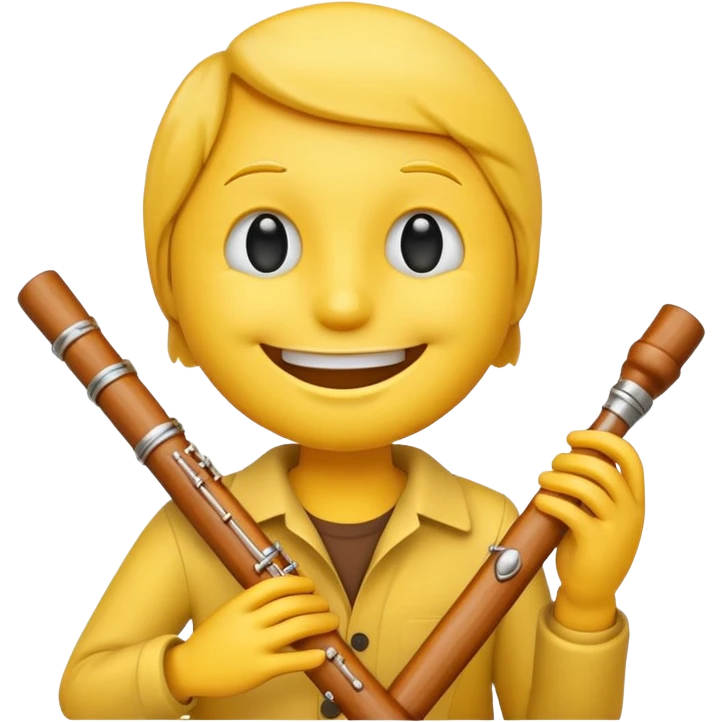smiley face holding a flute emoji