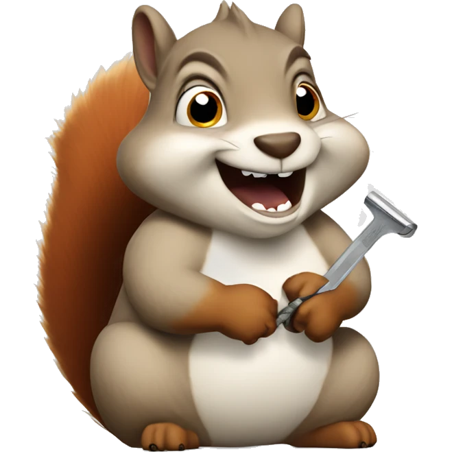 Fat squirrel with razor sharp teeth emoji