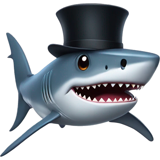 shark with tophat emoji