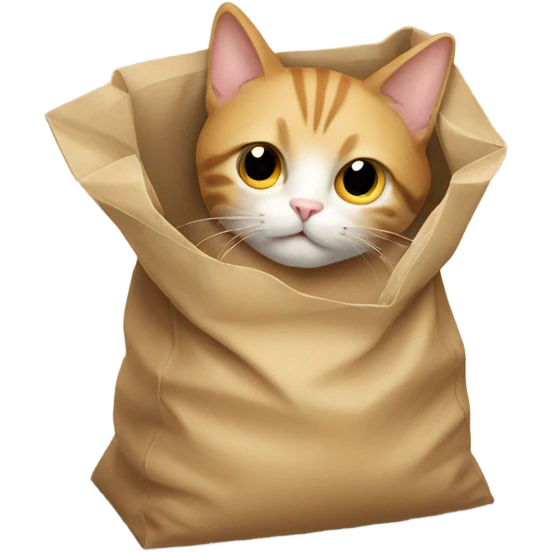 A cat in a bag emoji