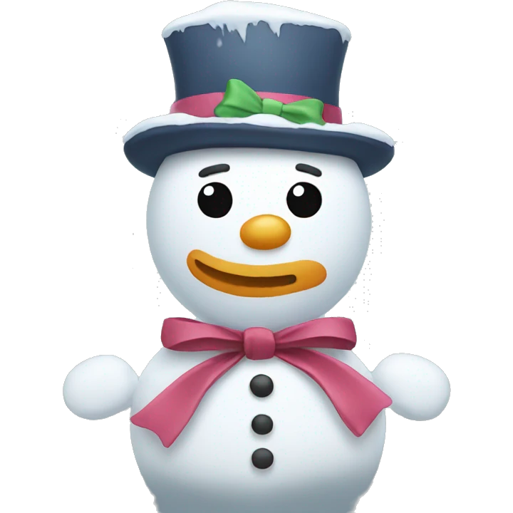 snow man with bows emoji