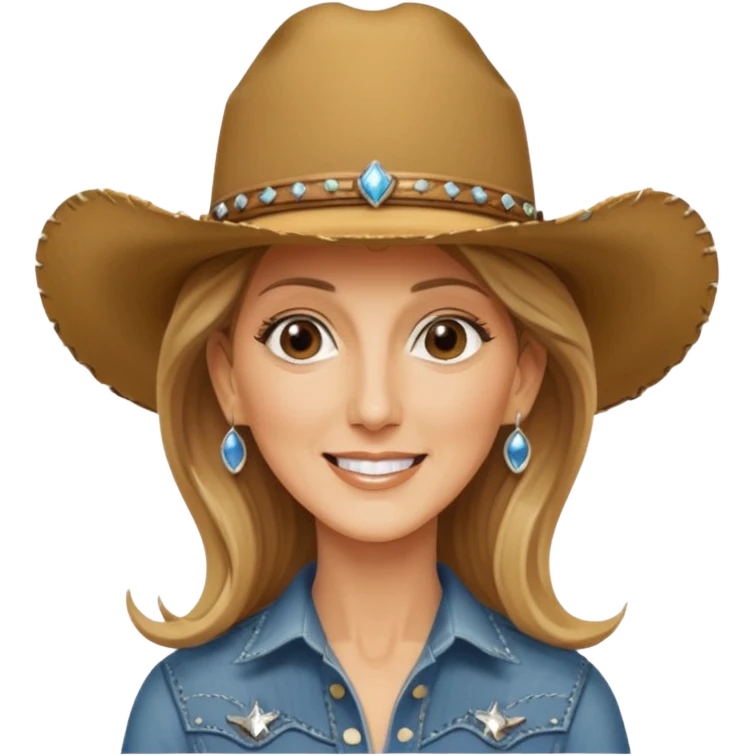 celin dion is singing with mirco and cowboy hat emoji