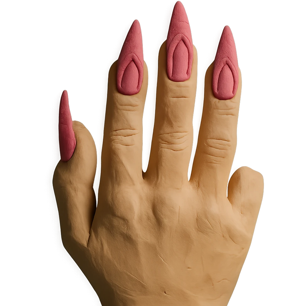 hand with pink gothic nails emoji