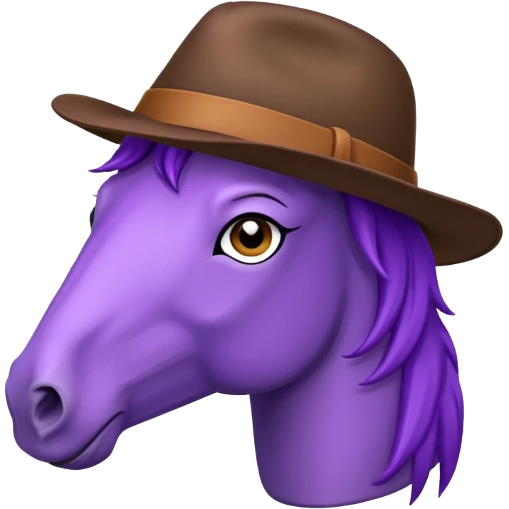 purple horse with brown hat emoji