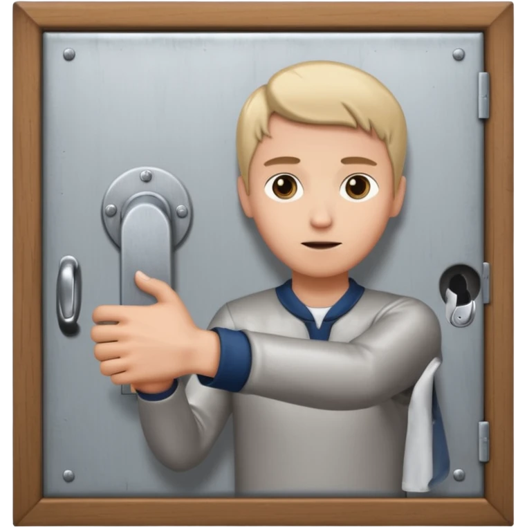 Someone locking a door emoji