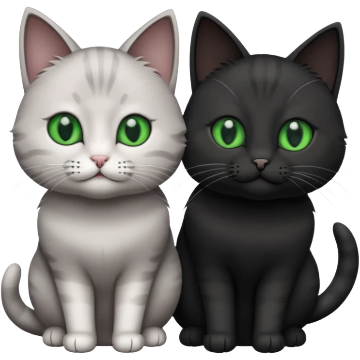 You can make an emoji of two cats looking at each other, one black and the other gray. emoji