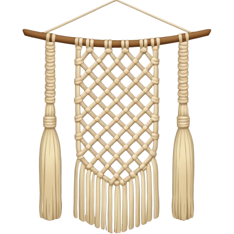 simple macrame wall hanging emoji