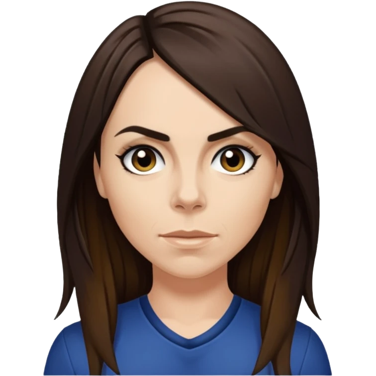 Melanie C with dark brown long hair emoji