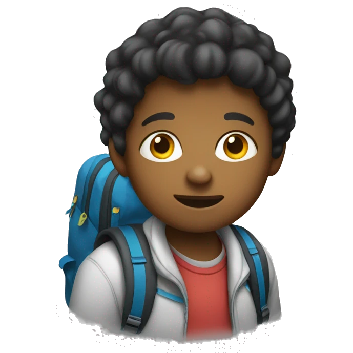 A child with a backpack emoji