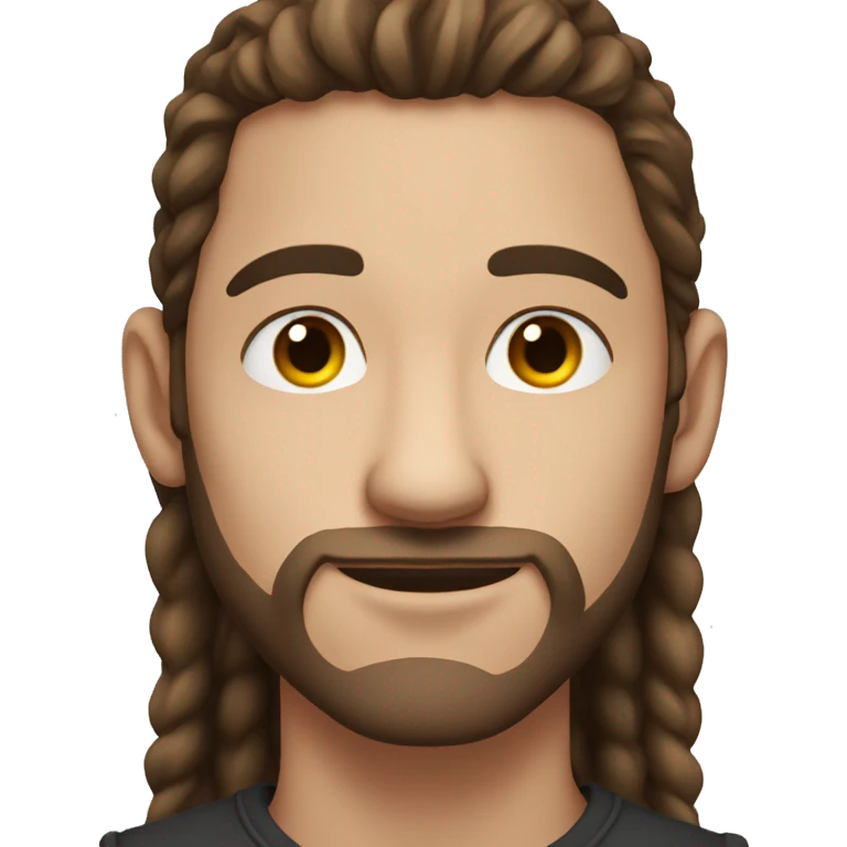 32 years old guy with long brown hair and nose and years piercing rings emoji