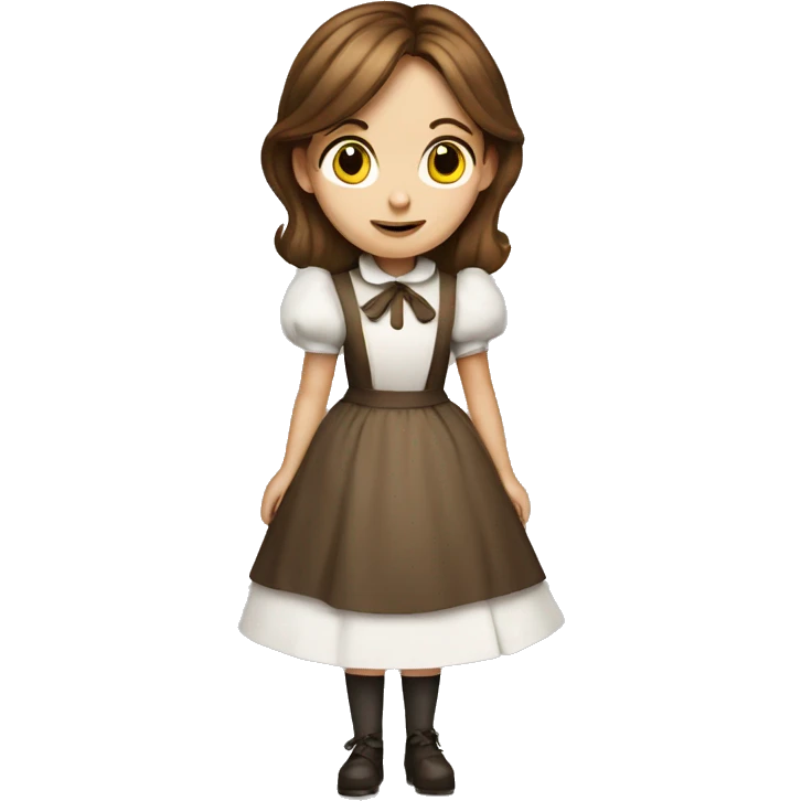 Alice in wonderland with Brown hair emoji