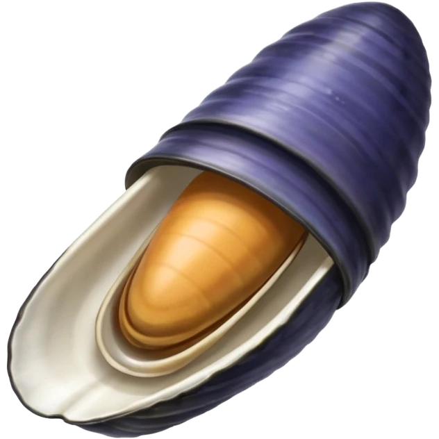 emoji line drawing of one open mussels emoji