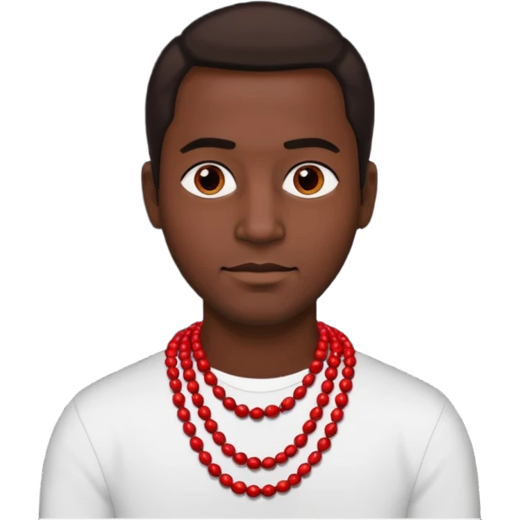 dark man with red necklaced emoji