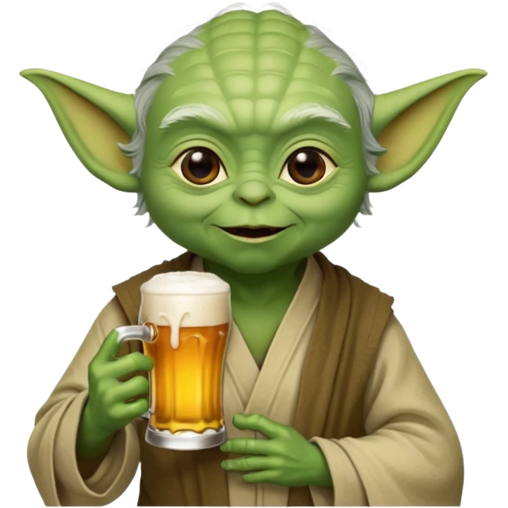 Yoda avec une bierre emoji
