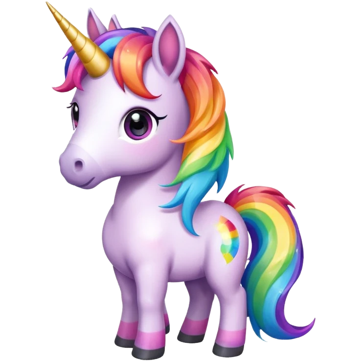 Cute Chibi pony unicorn colorful  emoji