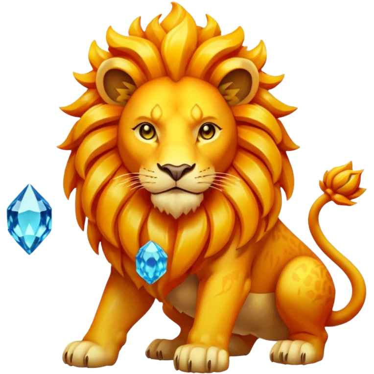 Pokemon legendary laranja and yellow crystal lion emoji