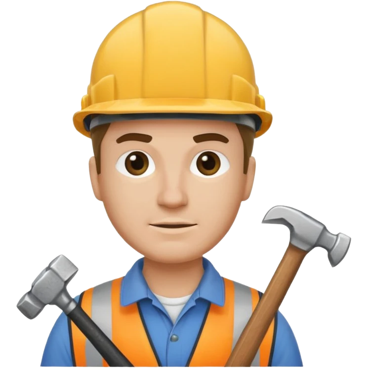 ein baurbeiter mit einem hammer emoji
