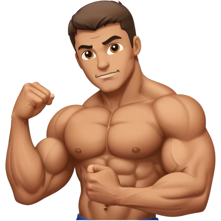 muscular man flexing chest emoji