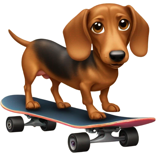 Wiener Dog on a skateboard  emoji