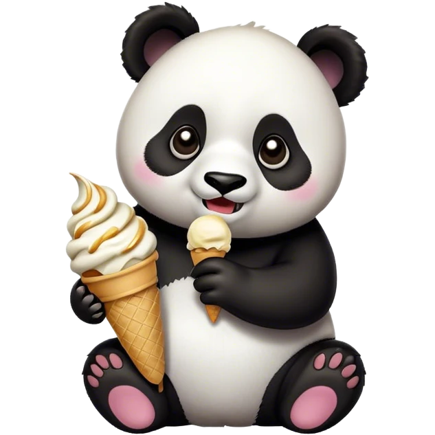 Panda eating ice cream emoji