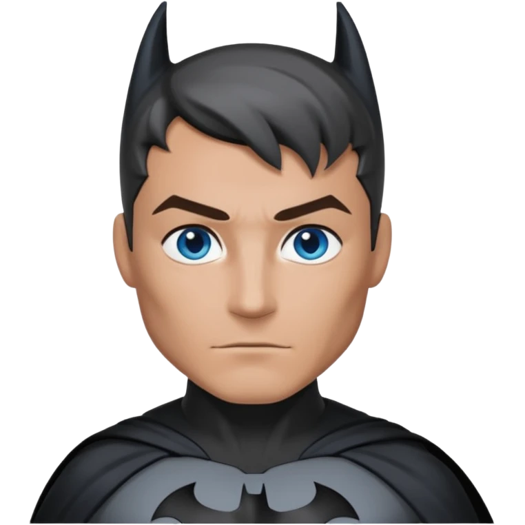 Batman with blue eyes, black and gray outfit emoji