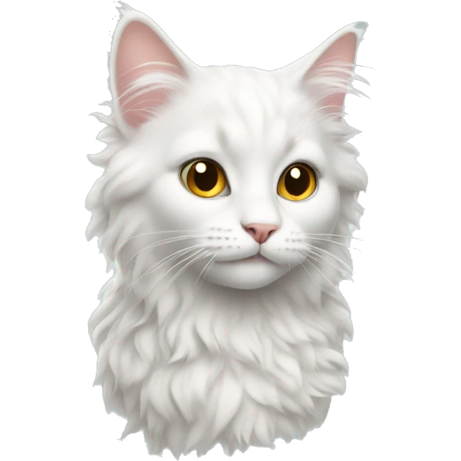 White Cat with curly hair emoji