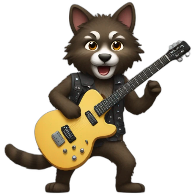 Furry Person Playing a Weird Guitar emoji