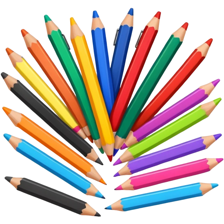 colored pencils and markers emoji