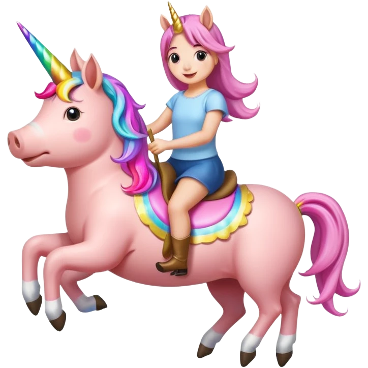 Pig riding unicorn  emoji