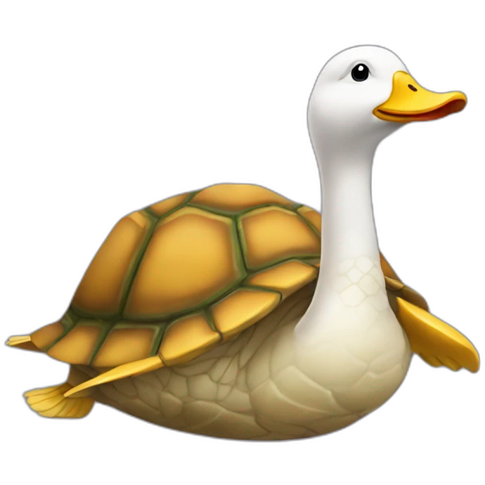 canard sur le dos d'une tortue emoji