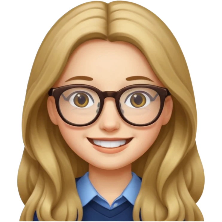 IT long haired girl with glasses emoji