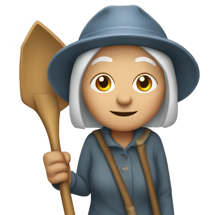 an old woman with a shovel  emoji