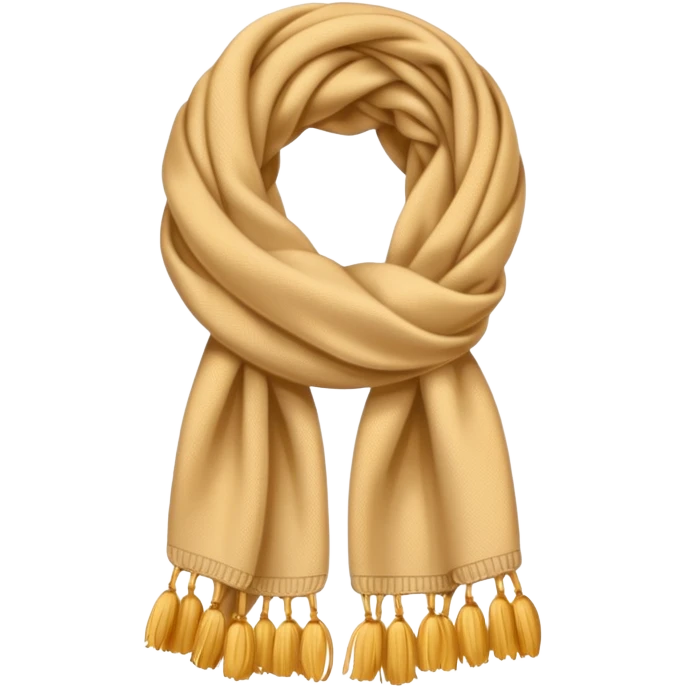 Realistic golden beige winter scarf isolated. emoji
