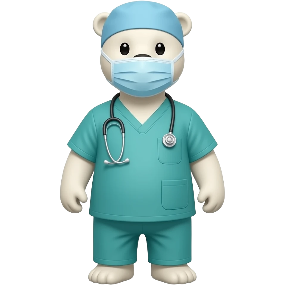 surgeon polar bear front facing emoji