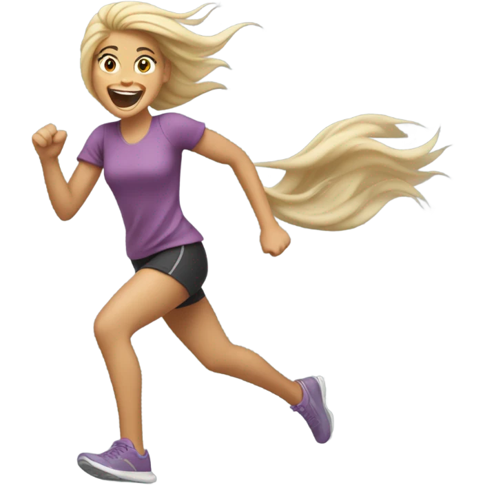 Blonde girl running  emoji