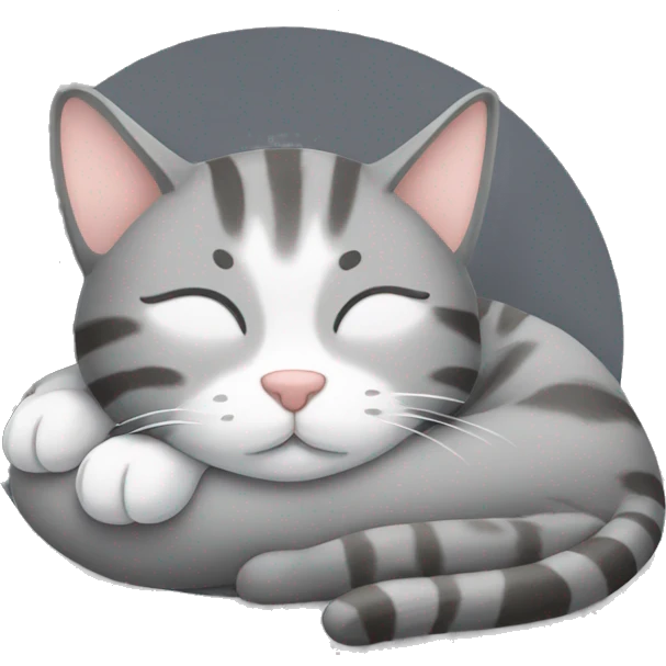 cat sleeping gray tabby emoji
