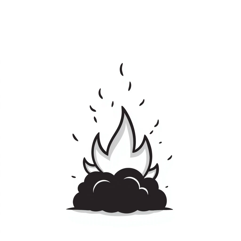 simple bush on fire with flames emoji
