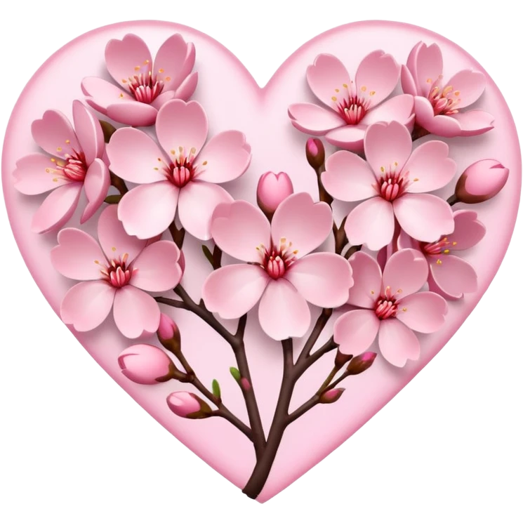 Heart of sakura blossom flowers emoji