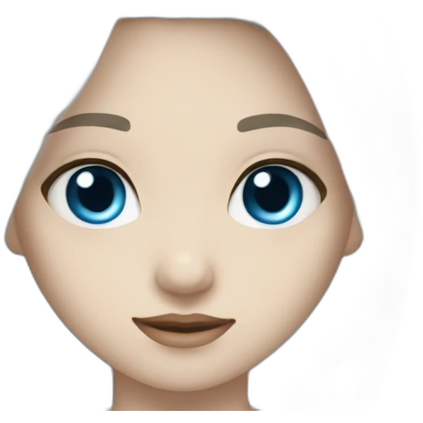 White skin،Blue eye, White hair ,   emoji