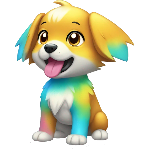 Colorful Gardient Shiny Electric Dog Pokémon emoji