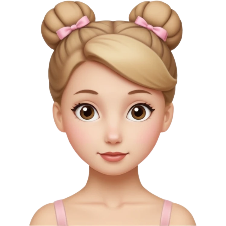 white girl with a ballet bun emoji