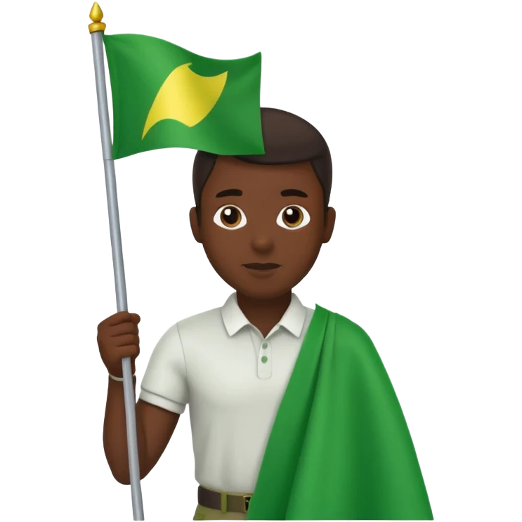 Black male with green flag emoji