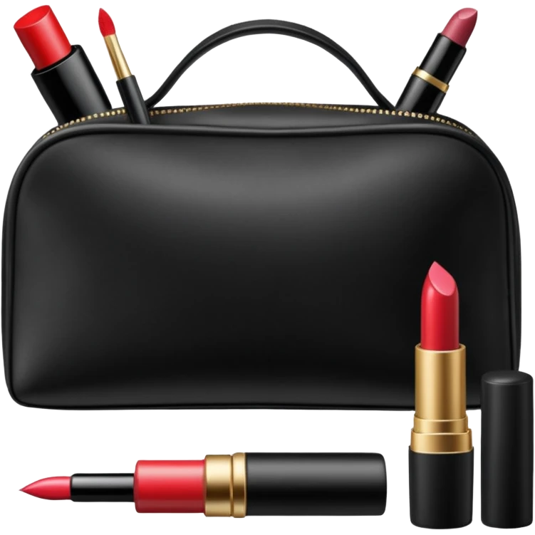 Makeup bag with makeup inside it emoji