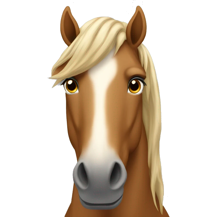 light brown horse with a roached mane emoji