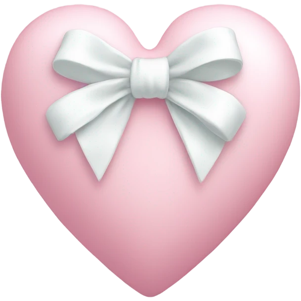 Pastel pink heart with white bow emoji